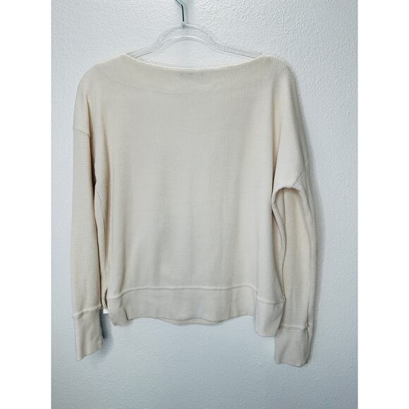 Saturday/Sunday Cream Catrina Thermal Long Sleeve Waffle Top XS - Picture 11 of 14